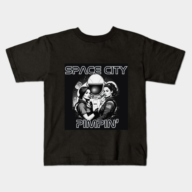 Space City Pimpin' Kids T-Shirt by SpeedyXGumbino